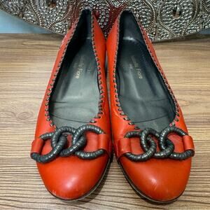 Isabella Fiore Ballet Flats Size 9.5 LAUPER LOVE Embroidered Made in Italy